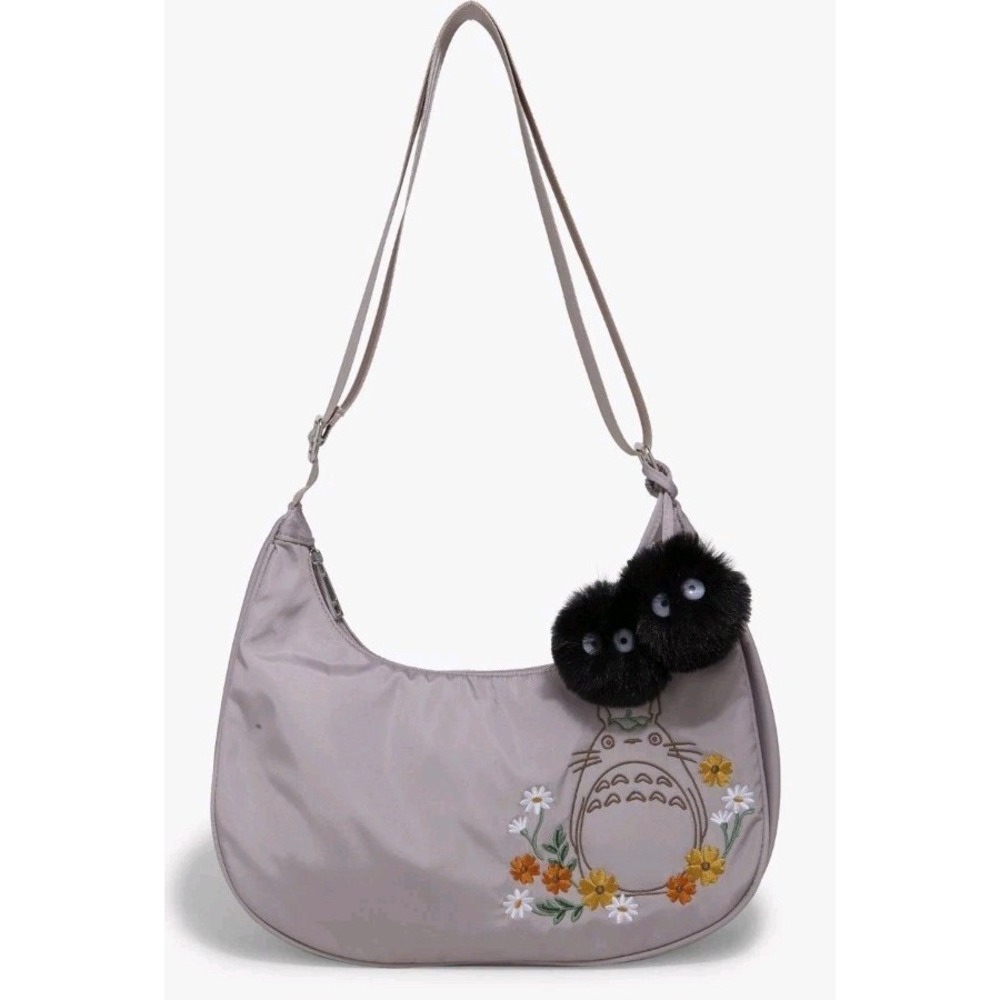 Studio Ghibli My Neighbor Totoro Floral Totoro Nylon Crossbody Bag with Charm